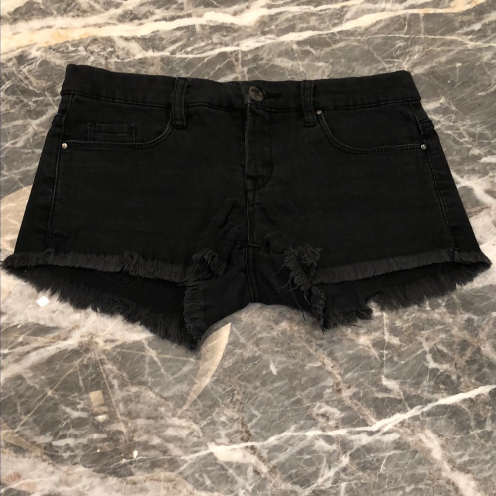 Black jean shorts